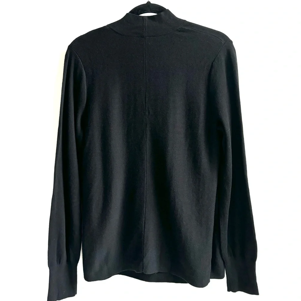 J Jill Seamed Wrap Long Sleeves Sweater Black Size Small - Picture 3 of 12